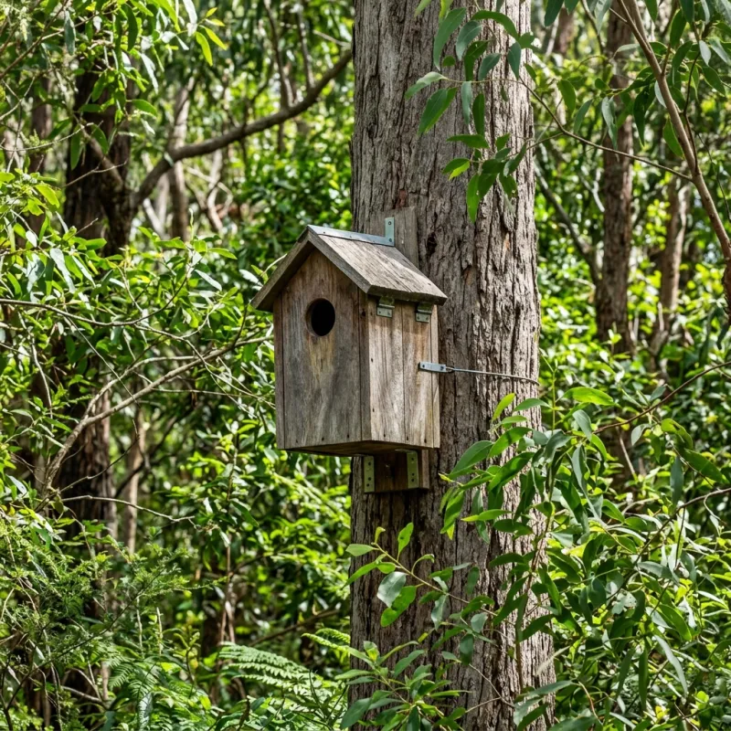 Animal nesting box installed as a humane alternative to a Hopetoun Park roof cavity